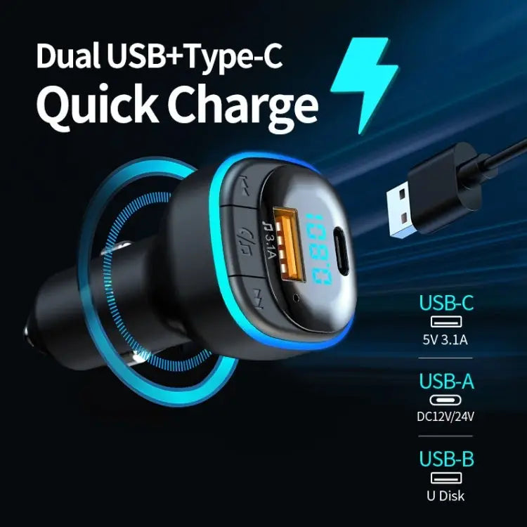 C33 Car Charger Quick Charge Type C Fast Charging Phone Adapter C33 - C33