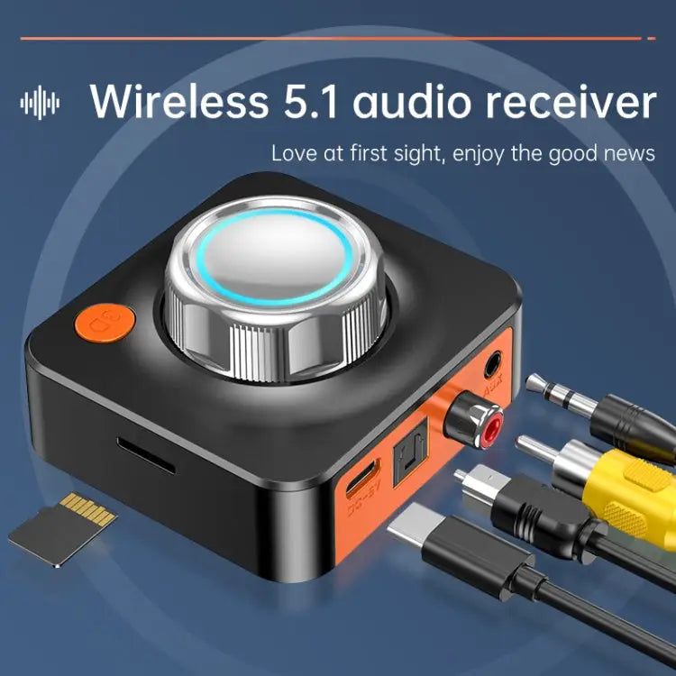 C39HD Bluetooth 5.1 Audio Receiver AUX Coaxial Fiber Output Supports TF Playback Bluetooth 5.1 Audio Receiver