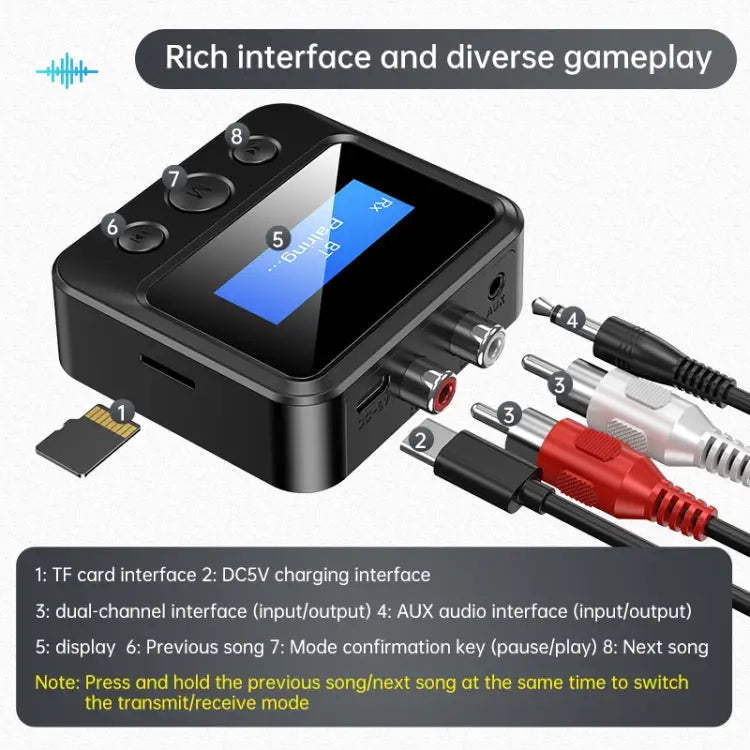 C39S Bluetooth Receiver Transmitter RCA Speaker to 3.5mm Wireless Audio Adapter C39S - C39S