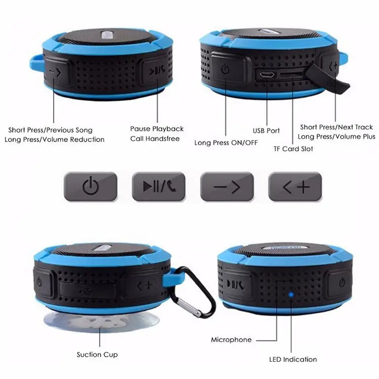 C6a Outdoor Chuck Wireless Bluetooth Car Speaker Suction Cup Speaker Support TF Card - Apple Accessories
