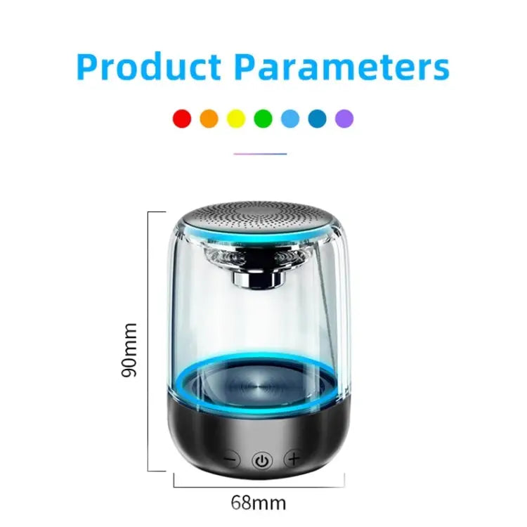 C7 Bluetooth 5.0 Speaker Transparent LED Luminous Subwoofer TWS 6D Surround HIFI Stereo Cool Audio C7 - Apple