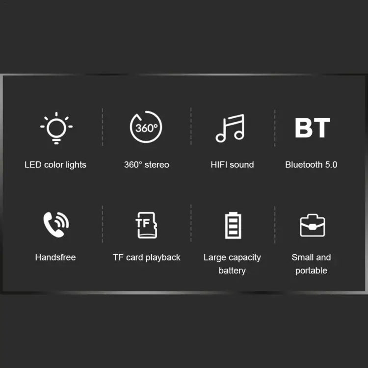C7 Bluetooth 5.0 Speaker Transparent LED Luminous Subwoofer TWS 6D Surround HIFI Stereo Cool Audio C7 - Apple