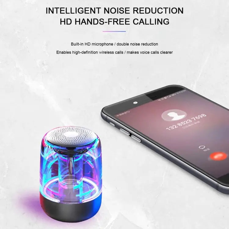 C7 Bluetooth 5.0 Speaker Transparent LED Luminous Subwoofer TWS 6D Surround HIFI Stereo Cool Audio C7 - Apple
