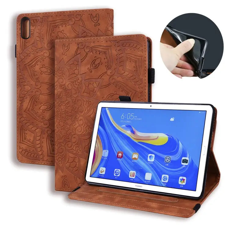 Calf Texture Embossed Horizontal Flip Leather Case with Holder & Card Slots & Photo Frame For Huawei Enjoy Tablet 2