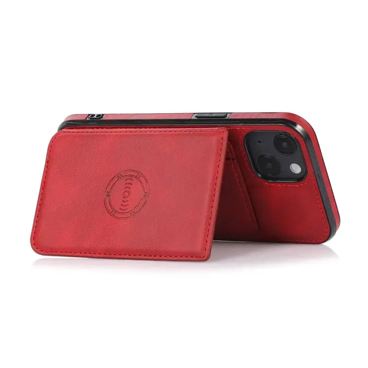 Calf Texture Magnetic Card Bag PU Shockproof Case with Holder & Card Slot For iPhone 13 mini For iPhone 13 For iPhone