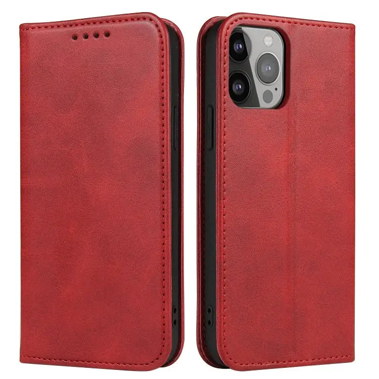 Calf Texture Magnetic Flip Leather Phone Case For iPhone 14 For iPhone 14 Plus For iPhone 14 Pro For iPhone 14 Pro Max