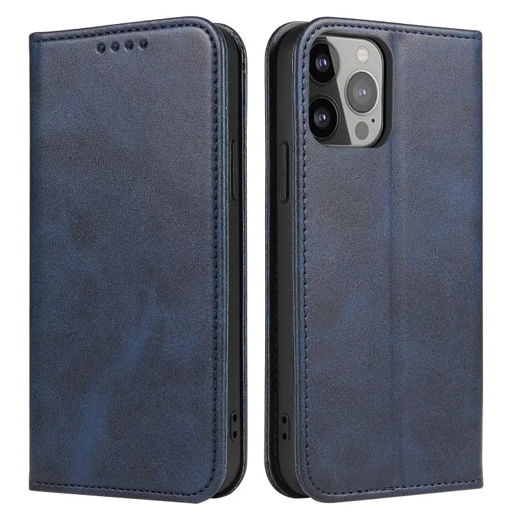 Calf Texture Magnetic Flip Leather Phone Case For iPhone 14 For iPhone 14 Plus For iPhone 14 Pro For iPhone 14 Pro Max