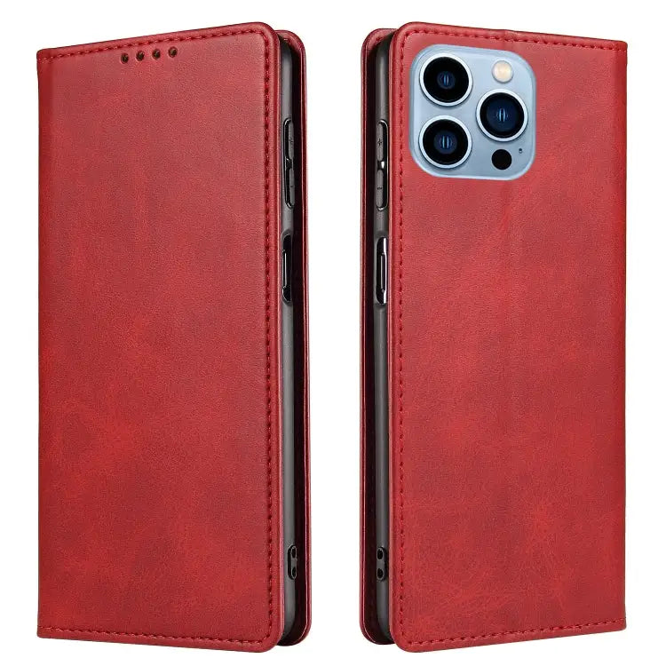Calf Texture Magnetic Flip Leather Phone Case For iPhone 14 For iPhone 14 Plus For iPhone 14 Pro For iPhone 14 Pro Max