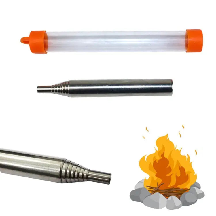 Camping Survival Blow Fire Tube Emergency Fire Starting Retractable blowpipe 8 Sections - 8 Sections