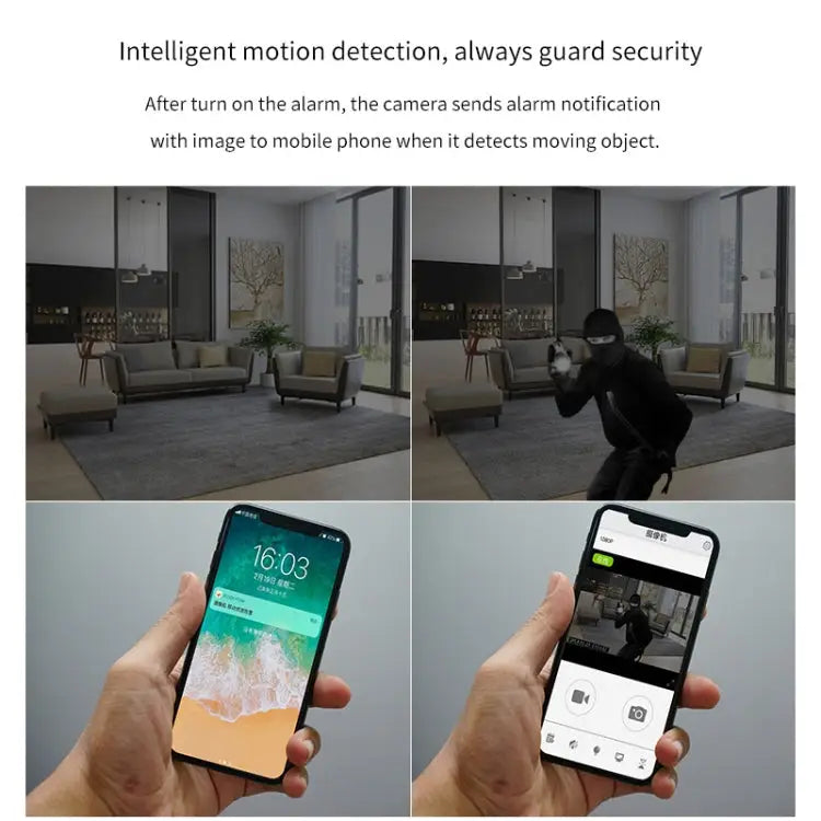 CAMSOY S8 HD 1280 x 720P 140 Degree Wide Angle Wireless WiFi Intelligent Surveillance Camera Support Photosensitive