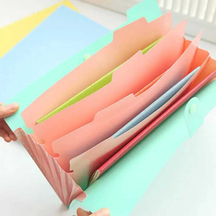 Candy Color Document Bag Multilayer 5 Into the Folder Random Color Delivery - A201