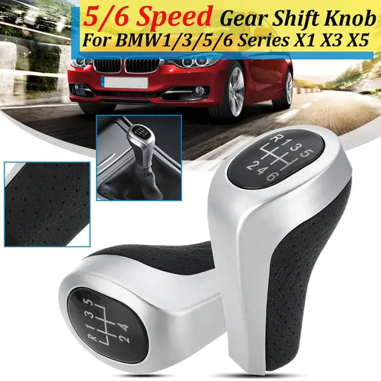 Car 5-speed Matte Silver Gear Shift Lever Knob for BMW - 5-speed Matte Silver