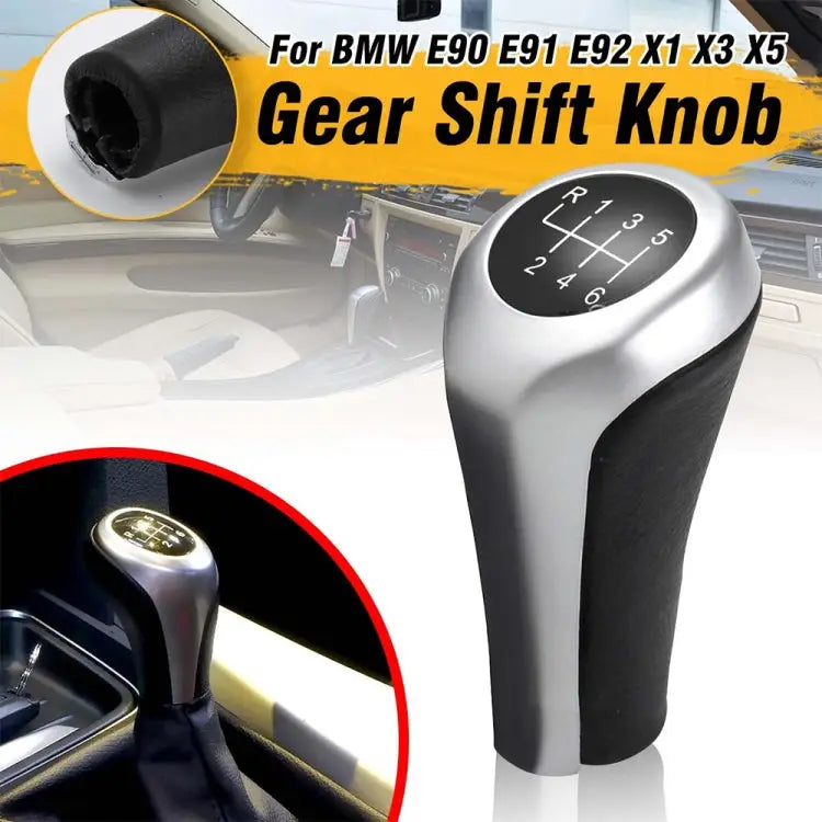 Car 5-speed Matte Silver Gear Shift Lever Knob for BMW - 5-speed Matte Silver