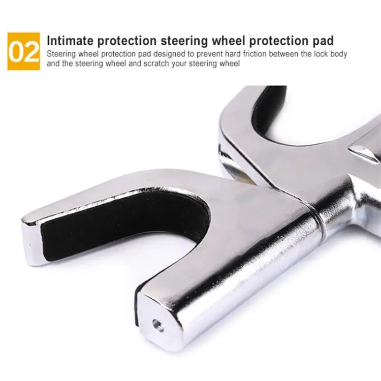 Car Adjustable Telescopic U Shape Steering Wheel Lock Anti-theft Cipher Lock with Safety Hammer with Safety Hammer