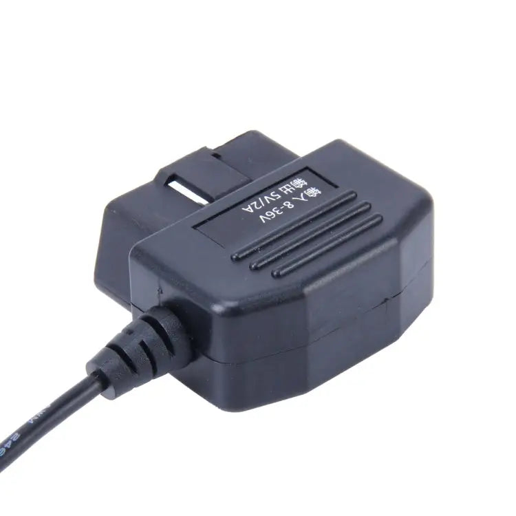 Car Auto 16Pin OBDII Charging Cable Mini 5 Pin USB Power Adapter with Switch Button for GPS Tablet E-dog Phone Cable