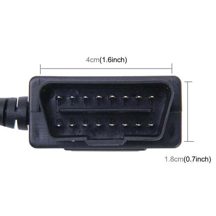 Car Auto 16Pin OBDII Charging Cable Mini 5 Pin USB Power Adapter with Switch Button for GPS Tablet E-dog Phone Cable