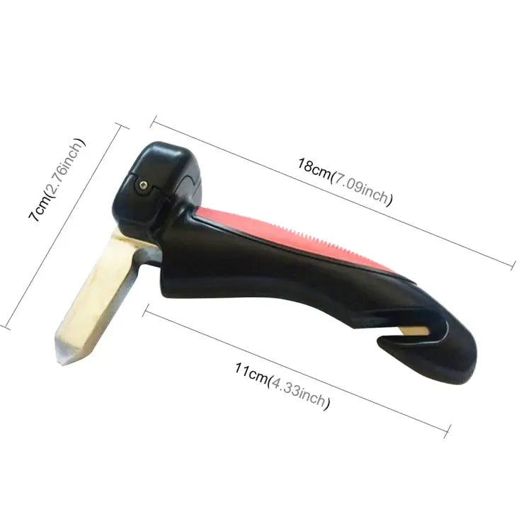Car Cane Handle Portable Mobility Aid Flashlight Belt Cutter Glass Breaker Emergency Escape Tools - 566