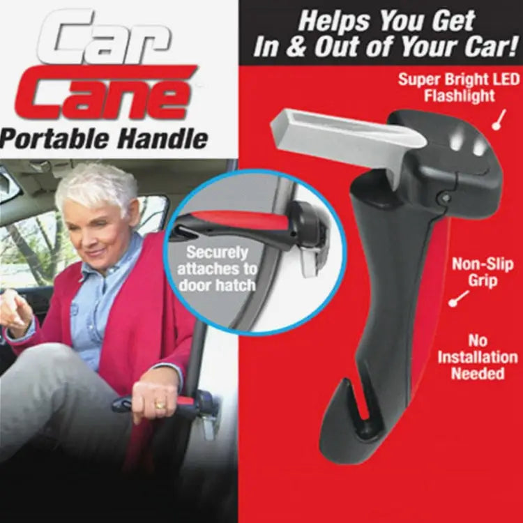 Car Cane Handle Portable Mobility Aid Flashlight Belt Cutter Glass Breaker Emergency Escape Tools - 566