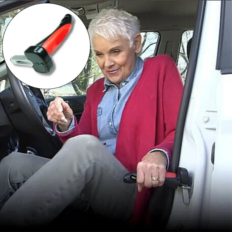 Car Cane Handle Portable Mobility Aid Flashlight Belt Cutter Glass Breaker Emergency Escape Tools - 566