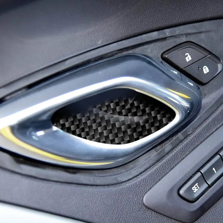 Car Carbon Fiber Door Inner Handle Wrist Panel Decorative Sticker for Chevrolet Camaro 2017-2019 Door Inner Handle