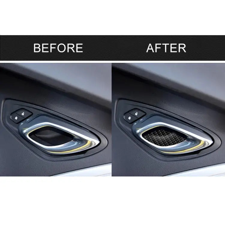 Car Carbon Fiber Door Inner Handle Wrist Panel Decorative Sticker for Chevrolet Camaro 2017-2019 Door Inner Handle