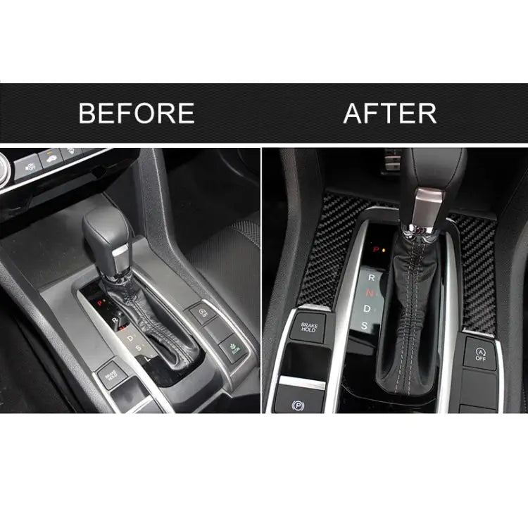 Car Carbon Fiber Gear Position Panel Decorative Sticker for Honda Tenth Generation Civic 2016-2019 Gear Position Pane