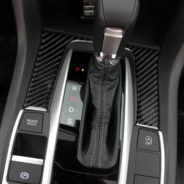 Car Carbon Fiber Gear Position Panel Decorative Sticker for Honda Tenth Generation Civic 2016-2019 Gear Position Pane