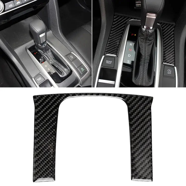 Car Carbon Fiber Gear Position Panel Decorative Sticker for Honda Tenth Generation Civic 2016-2019 Gear Position Pane