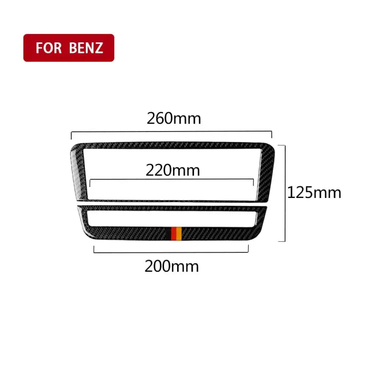 Car Carbon Fiber German Color Air Conditioning CD Panel Decorative Sticker for Mercedes-Benz A Class 2013-2018/B Class