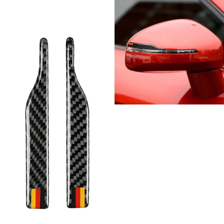 Car Carbon Fiber German Flag Pattern Rearview Mirror Anti-collision Sticker for Audi TT Left and Right Drive Universal