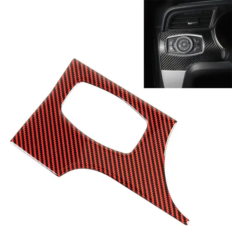 Car Carbon Fiber Headlight Switch Panel Decorative Sticker for Ford Mustang 2015-2020 Headlight Switch - Headlight