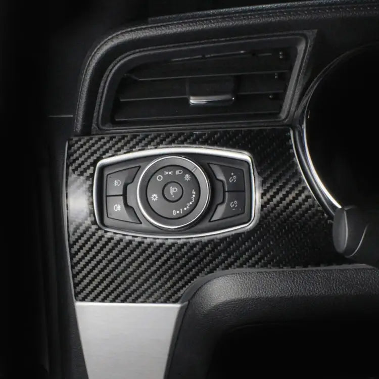Car Carbon Fiber Headlight Switch Panel Decorative Sticker for Ford Mustang 2015-2020 Headlight Switch - Headlight