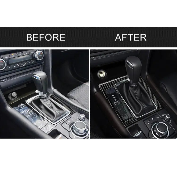 Car Carbon Fiber Left Drive Gear Frame B Decorative Sticker for Mazda Axela 2017-2018 Left Drive Gear Frame B - Left