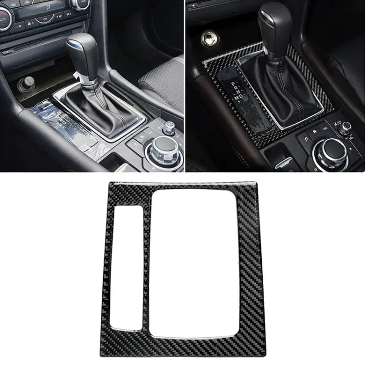 Car Carbon Fiber Left Drive Gear Frame B Decorative Sticker for Mazda Axela 2017-2018 Left Drive Gear Frame B - Left