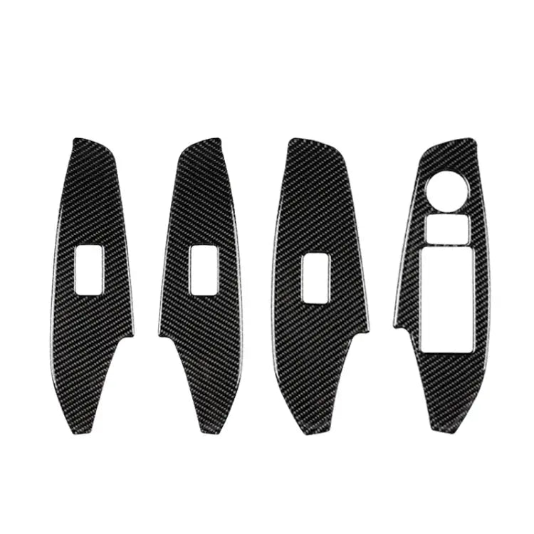 Car Carbon Fiber Right Drive Window Lift Panel Decorative Sticker for Mazda Axela 2014 / 2017-2018 Right Drive Window