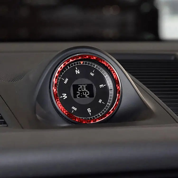 Car Carbon Fiber Stopwatch Ring Decorative Sticker for Porsche Macan 2014-2021 Left and Right Drive Universal Stopwatch
