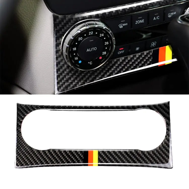 Car German Flag Carbon Fiber Air Conditioning Knob Control Panel Decorative Sticker for Mercedes-Benz W204 C Class