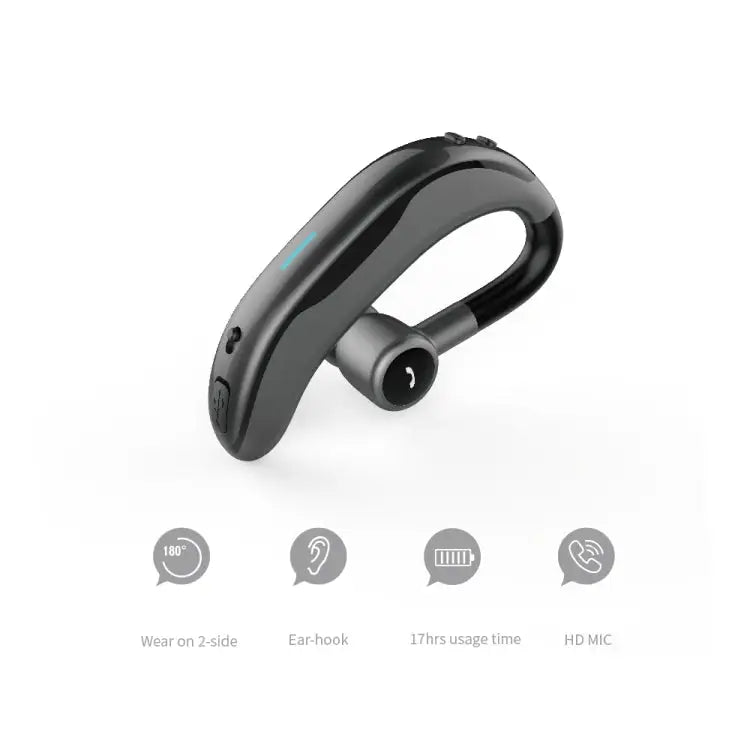Car Handfree Wireless Ear-hook Bluetooth Earphone with Microphone - Black Green