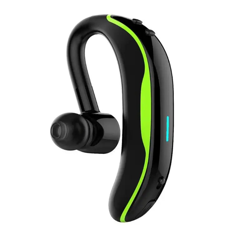 Car Handfree Wireless Ear-hook Bluetooth Earphone with Microphone - Black Green