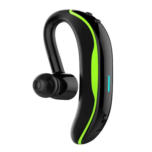 Car Handfree Wireless Ear-hook Bluetooth Earphone with Microphone - Black Green