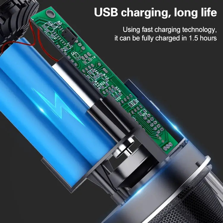 Car / Household Wireless Portable 90W Handheld Powerful Vacuum Cleaner Navy Blue - Navy Blue / Navy Blue