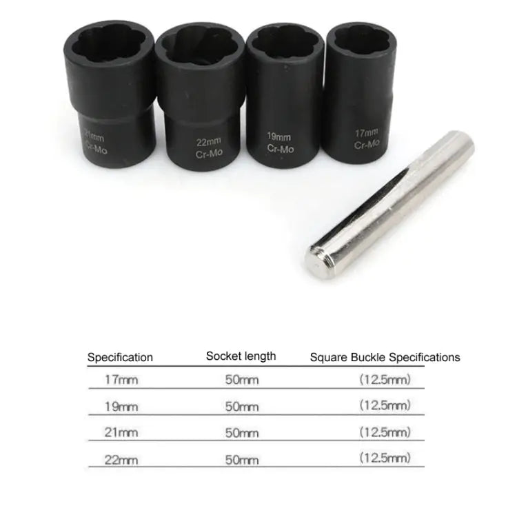 Car Tire Damaged Nut Non-slip Removal Socket Wrench Set 4 In 1 Wrench Set - 4 In 1 Wrench Set