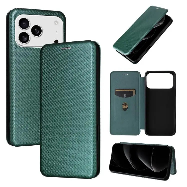 Carbon Fiber Texture Flip Leather Phone Case For iPhone 17 Pro Max For iPhone 17 Pro For iPhone 17 For iPhone 17 Air
