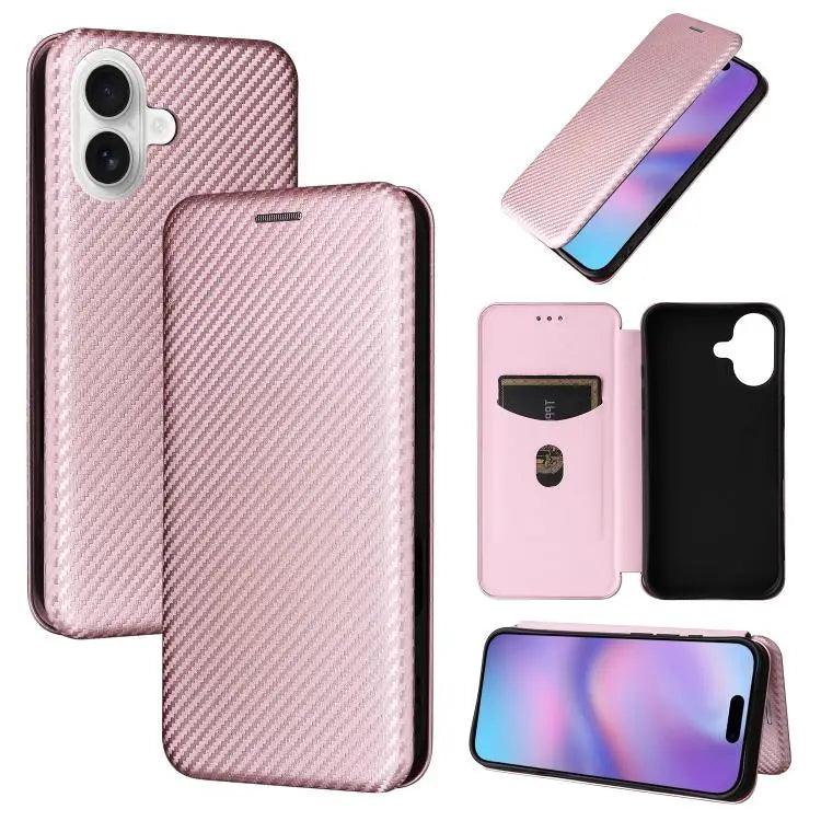 Carbon Fiber Texture Flip Leather Phone Case For iPhone 17 Pro Max For iPhone 17 Pro For iPhone 17 For iPhone 17 Air