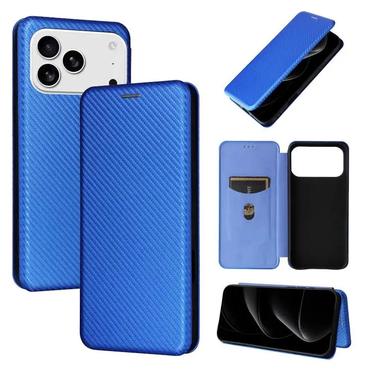 Carbon Fiber Texture Flip Leather Phone Case For iPhone 17 Pro Max For iPhone 17 Pro For iPhone 17 For iPhone 17 Air