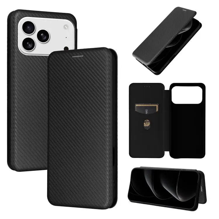 Carbon Fiber Texture Flip Leather Phone Case For iPhone 17 Pro Max For iPhone 17 Pro For iPhone 17 For iPhone 17 Air