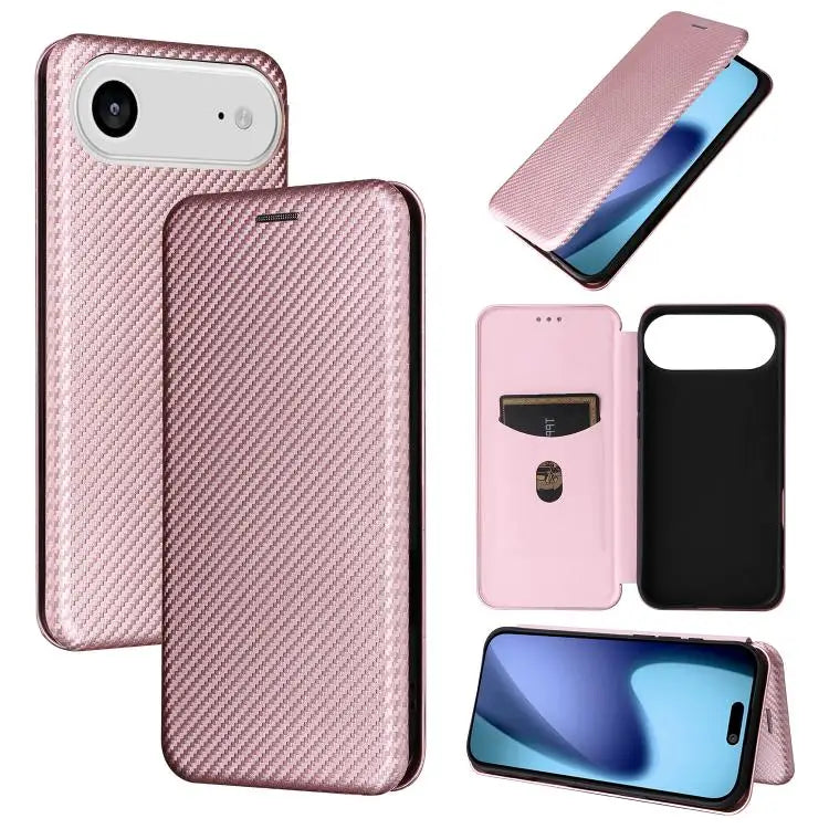Carbon Fiber Texture Flip Leather Phone Case For iPhone 17 Pro Max For iPhone 17 Pro For iPhone 17 For iPhone 17 Air