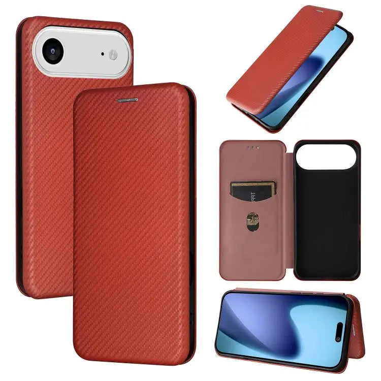 Carbon Fiber Texture Flip Leather Phone Case For iPhone 17 Pro Max For iPhone 17 Pro For iPhone 17 For iPhone 17 Air