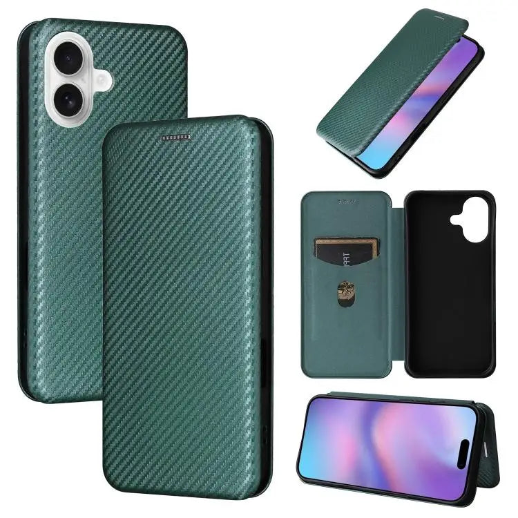 Carbon Fiber Texture Flip Leather Phone Case For iPhone 17 Pro Max For iPhone 17 Pro For iPhone 17 For iPhone 17 Air