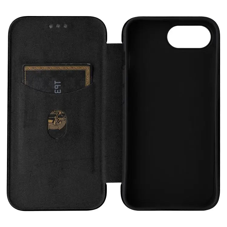 Carbon Fiber Texture Flip Leather Phone Case For iPhone SE 2024 For iPhone 16 Pro Max For iPhone 16 Pro For iPhone 16